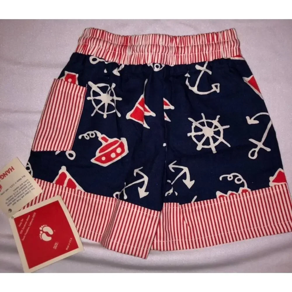 Vintage 90s Hang Ten Nautical Shorts S 6/7